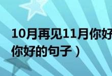 10月再見11月你好語錄（關(guān)于10月再見11月你好的句子）