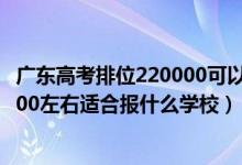 廣東高考排位220000可以選擇什么大學（廣東高考位次80000左右適合報什么學校）