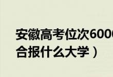 安徽高考位次60000左右推薦什么學校（適合報什么大學）