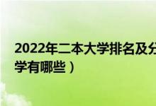 2022年二本大學(xué)排名及分?jǐn)?shù)線(2022分?jǐn)?shù)低的公辦二本大學(xué)有哪些)