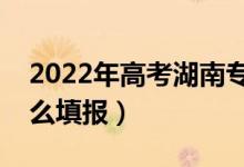 2022年高考湖南?？瓶梢蕴顖?bào)幾個(gè)志愿（怎么填報(bào)）