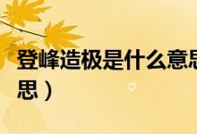 登峰造極是什么意思（詞語(yǔ)登峰造極是什么意思）