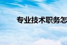 專業(yè)技術職務怎么填（具體指什么）