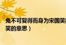 兔不可復(fù)得而身為宋國(guó)笑的意思是（兔不可復(fù)得而身為宋國(guó)笑的意思）