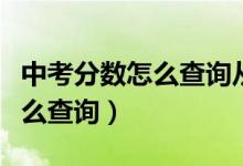 中考分?jǐn)?shù)怎么查詢從哪個(gè)網(wǎng)站查（中考分?jǐn)?shù)怎么查詢）
