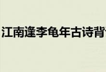 江南逢李龜年古詩(shī)背誦（江南逢李龜年 古詩(shī)）