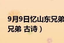 9月9日憶山東兄弟古詩(shī)完整（9月9日憶山東兄弟 古詩(shī)）
