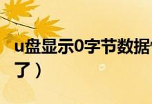 u盤顯示0字節(jié)數(shù)據(jù)恢復(fù)（u盤顯示不出來(lái)字節(jié)了）