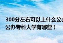 300分左右可以上什么公辦?？茖W(xué)校（2022年300分左右的公辦專科大學(xué)有哪些）