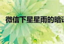 微信下星星雨的暗語(yǔ)（微信星星雨怎么下）