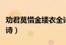 勸君莫惜金縷衣全詩譯文（勸君莫惜金縷衣全詩）