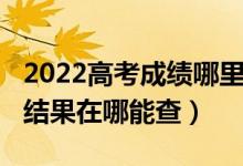 2022高考成績(jī)哪里可以查詢（2022高考錄取結(jié)果在哪能查）