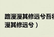 路漫漫其修遠兮吾將上下而求索的意思(路漫漫其修遠兮)