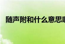 隨聲附和什么意思?。S聲附和什么意思）