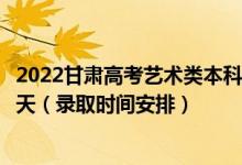 2022甘肅高考藝術(shù)類本科一批征集志愿錄取時(shí)間從哪天到哪天（錄取時(shí)間安排）