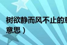 樹(shù)欲靜而風(fēng)不止的意思是（樹(shù)欲靜而風(fēng)不止的意思）