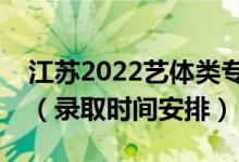 江蘇2022藝體類?？其浫〗Y(jié)果什么時候出來（錄取時間安排）