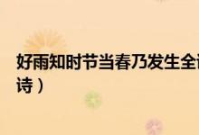好雨知時節(jié)當(dāng)春乃發(fā)生全詩行書（好雨知時節(jié)當(dāng)春乃發(fā)生全詩）