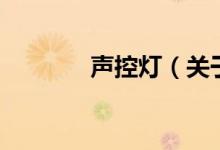 聲控?zé)簦P(guān)于聲控?zé)舻慕榻B）