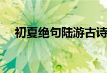 初夏絕句陸游古詩(shī)動(dòng)畫(huà)講解（初夏絕句）