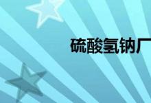 硫酸氫鈉廠家(硫酸氫鈉)