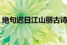 絕句遲日江山麗古詩(shī)解釋?zhuān)ń^句遲日江山麗）