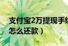 支付寶2萬提現(xiàn)手續(xù)費多少（支付寶2萬提現(xiàn)怎么還款）