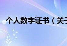 個(gè)人數(shù)字證書（關(guān)于個(gè)人數(shù)字證書的介紹）
