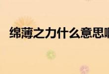 綿薄之力什么意思?。ňd薄之力什么意思）