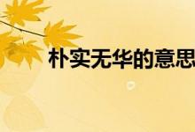 樸實(shí)無華的意思（樸實(shí)無華的意思）