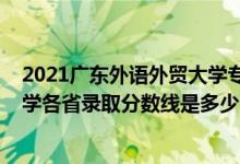 2021廣東外語外貿(mào)大學(xué)專業(yè)分?jǐn)?shù)線（2021廣東外語外貿(mào)大學(xué)各省錄取分?jǐn)?shù)線是多少）