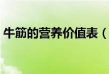 牛筋的營養(yǎng)價(jià)值表（牛筋的營養(yǎng)價(jià)值及功效）