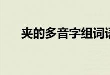 夾的多音字組詞語(yǔ)（夾的多音字組詞）