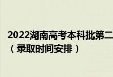 2022湖南高考本科批第二次征集志愿錄取時間從哪天到哪天（錄取時間安排）