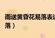 雨送黃昏花易落表達(dá)什么情感（雨送黃昏花易落）