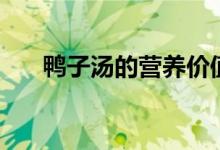 鴨子湯的營養(yǎng)價(jià)值功效作用（鴨子湯）