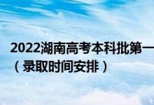 2022湖南高考本科批第一次征集志愿錄取時間從哪天到哪天（錄取時間安排）
