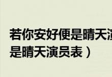 若你安好便是晴天演員表沈夢(mèng)辰（若你安好便是晴天演員表）