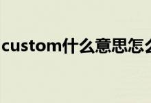 custom什么意思怎么讀(custom什么意思)