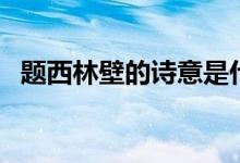 題西林壁的詩(shī)意是什么（題西林壁的詩(shī)意）