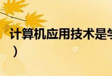 計算機應用技術(shù)是學什么的（主要課程有哪些）