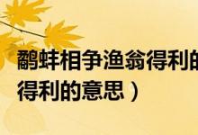 鷸蚌相爭(zhēng)漁翁得利的意思解釋（鷸蚌相爭(zhēng)漁翁得利的意思）