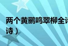 兩個(gè)黃鸝鳴翠柳全詩拼音（兩個(gè)黃鸝鳴翠柳全詩）