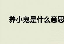 養(yǎng)小鬼是什么意思啊(養(yǎng)小鬼什么意思)
