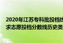 2020年江蘇?？婆稒n線（江蘇2022普通類本科提前批征求志愿投檔分數(shù)線歷史類地方專項計劃）