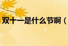 雙十一是什么節(jié)?。p十一是什么節(jié)日意義）