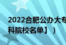 2022合肥公辦大專學(xué)校有哪些（【教育部?？圃盒Ｃ麊巍浚?class=