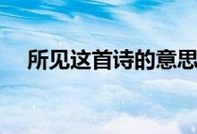 所見這首詩(shī)的意思（所見這首詩(shī)的意思）