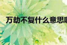 萬劫不復(fù)什么意思?。ㄈf劫不復(fù)什么意思）
