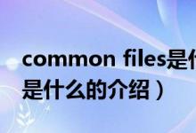 common files是什么（關于common files是什么的介紹）